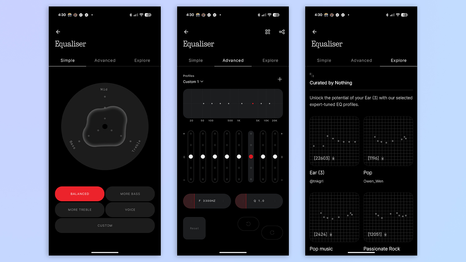Nothing Ear 3 app screenshots