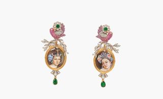 Dolce & Gabbana Alta Gioielleria hand painted miniatures earrings