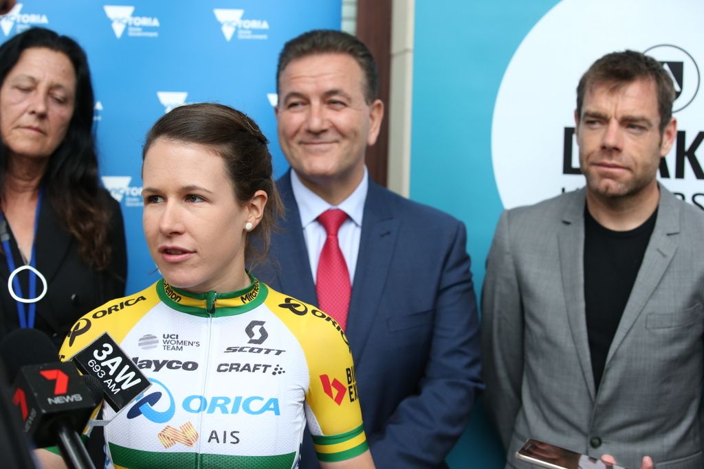 Amanda Spratt at the race announcement
