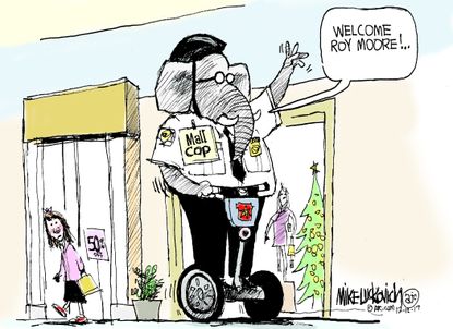 Political cartoon U.S. GOP Roy Moore sexual assault