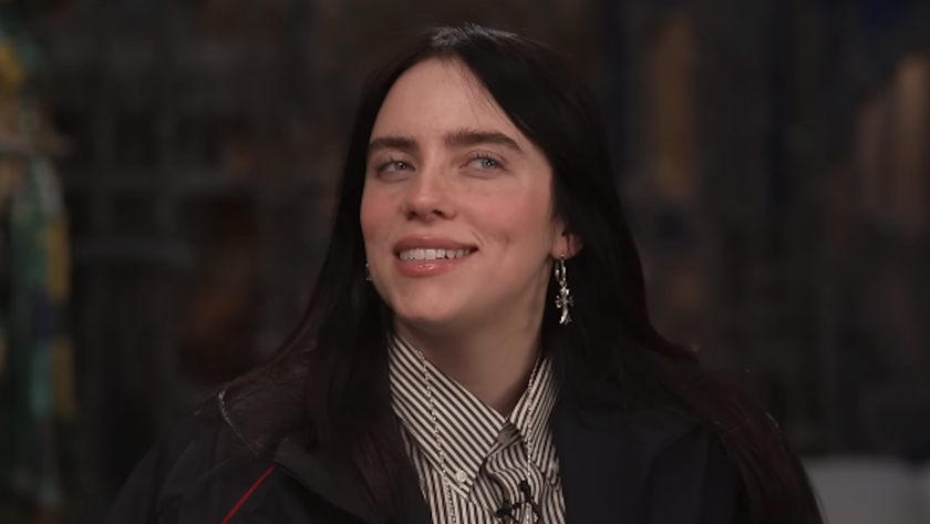 Billie Eilish smiling during CBS Sunday Morning interview from December 2024