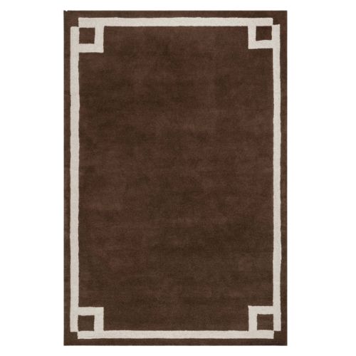 Rugs USA, Grace Brown Bordered Wool Rug