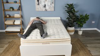 Olly Curtis, a member of our testing panel when we were photographing the Saatva Classic mattress at our Sleep Lab, tests it for back sleeping and found it very comfortable