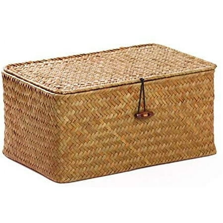 Wicker Storage Basket Woven Rattan Storage With Lids Laundry Baskets