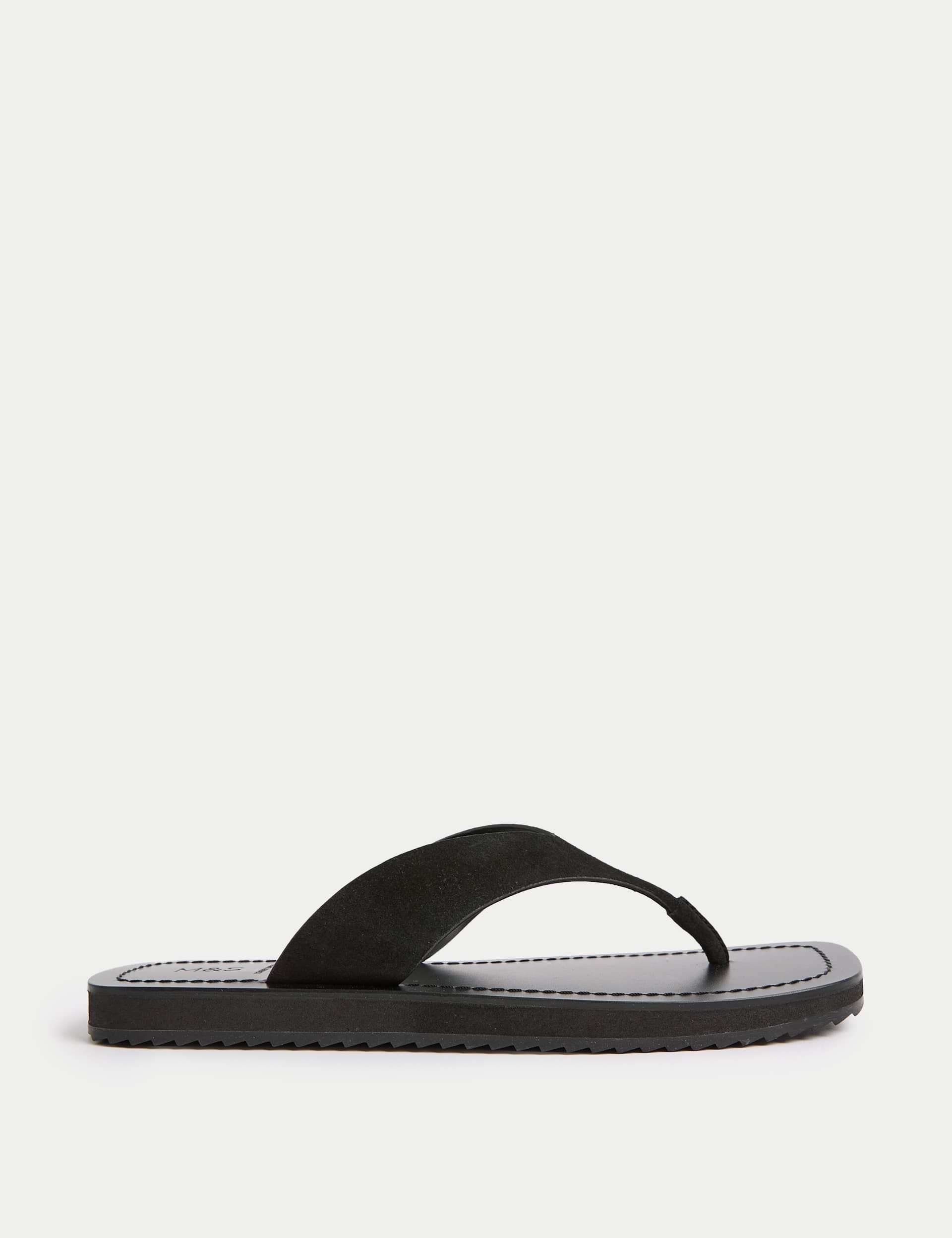 Suede Flat Square Toe Sandals