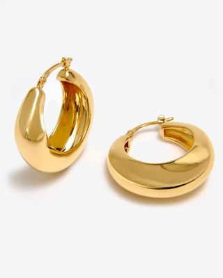 Gold Medium Chunky Hoop Earrings