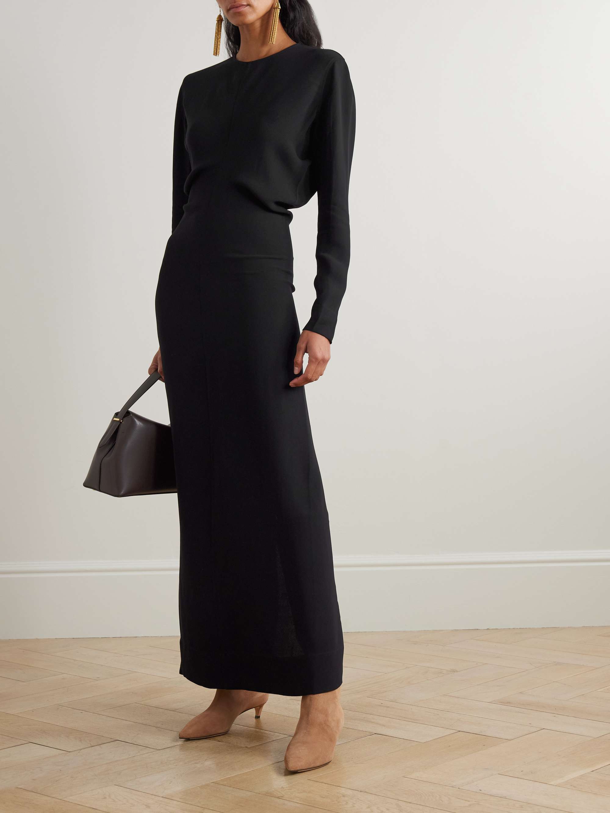 Garderob Gathered Crepe Maxi Dress