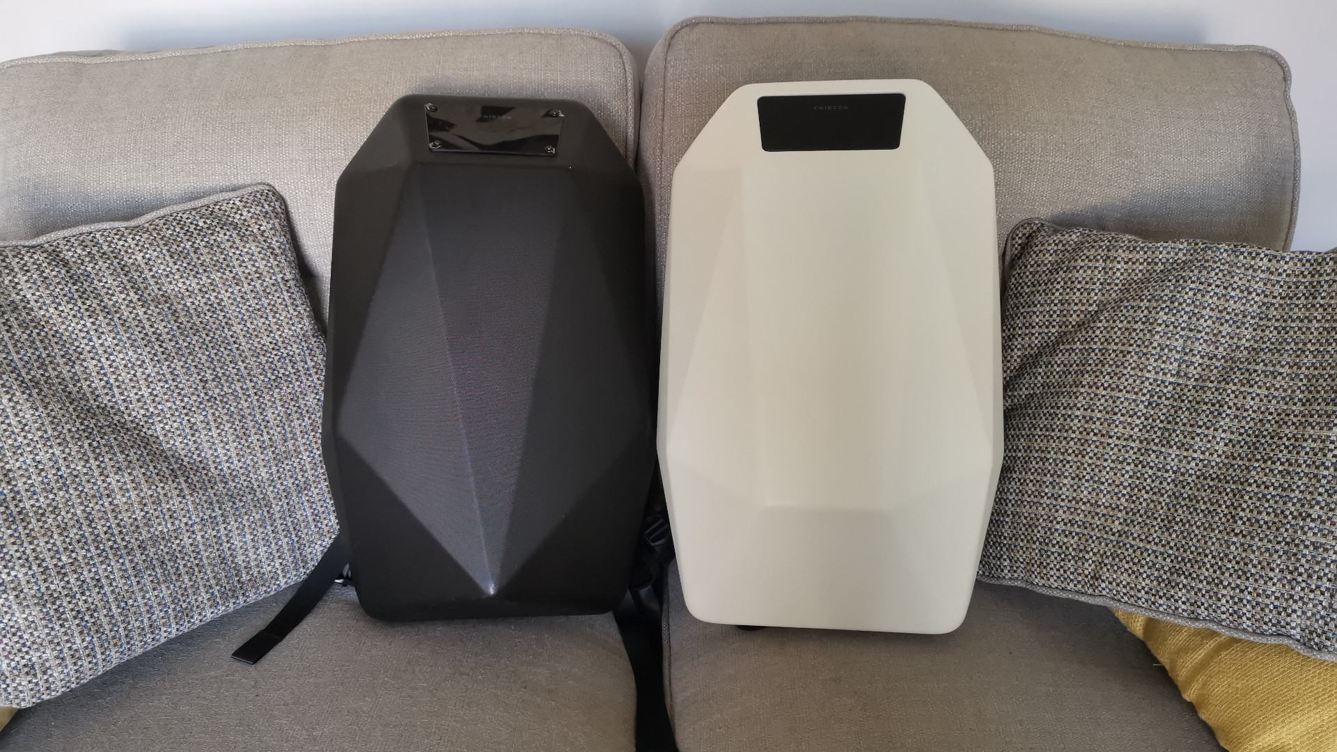 Two Tajezzo PZ5 backpack on a couch