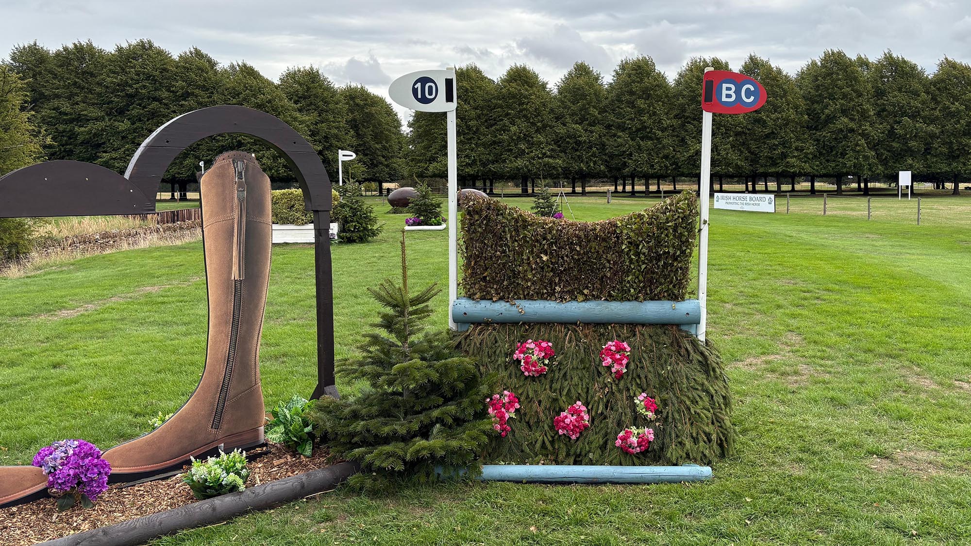 Narrow brush fence on the Burghley cross-country course 2026