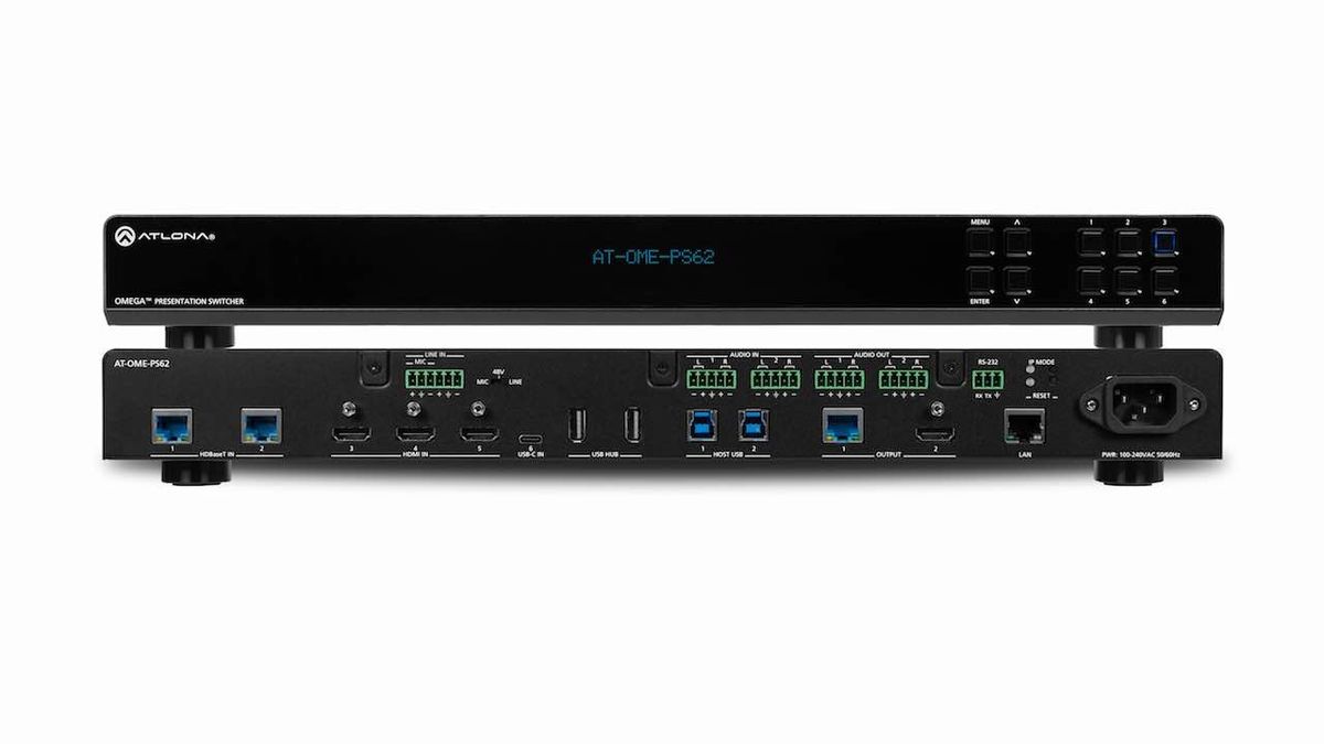 Atlona is now shipping the AT-OME-PS62 6x2 matrix presentation switcher, part of the company’s offerings in its Omega Series unveiled at InfoComm 2019.