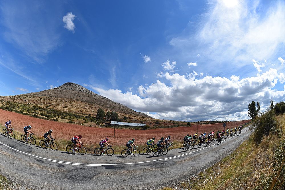 The peloton in action during the Vuelta's stage 18.