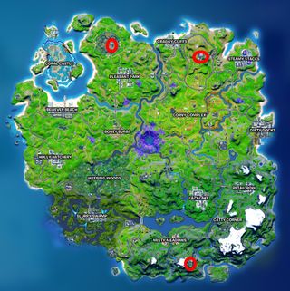 A map of Fortnite and where to repair io equipment