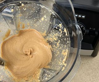 Peanut butter made in the Vitamix Ascent Series A2300 Blender