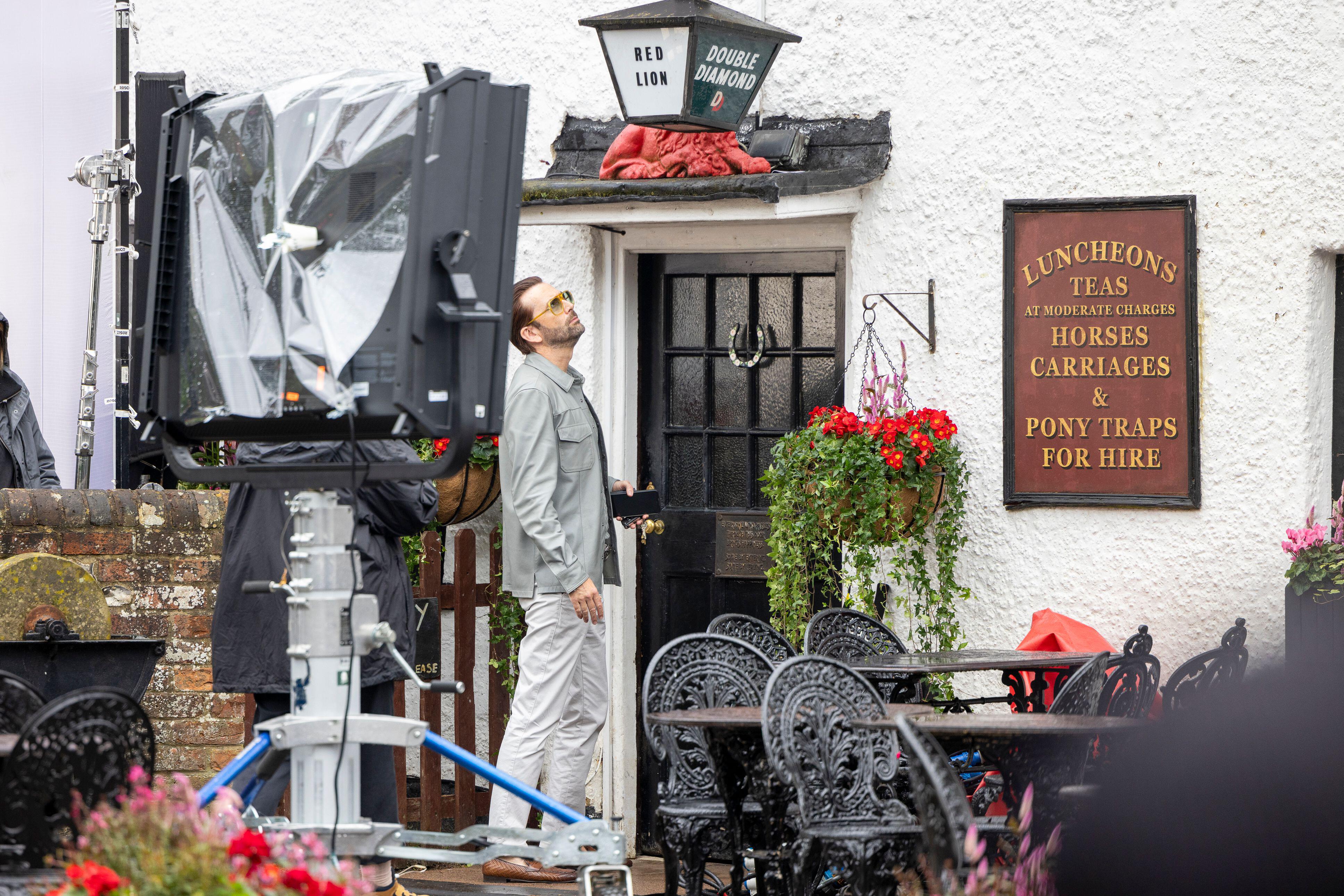 David Tennant on set for the film.