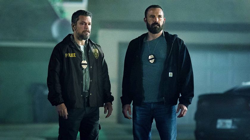 Matt Damon as Lieutenant Dane Dumars and Ben Affleck as Det Sergeant J.D. Byrne in "The Rip" on Netflix