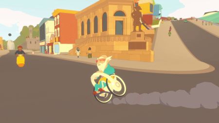 Future? No Thanks! screenshot showing a character driving a wheelchair