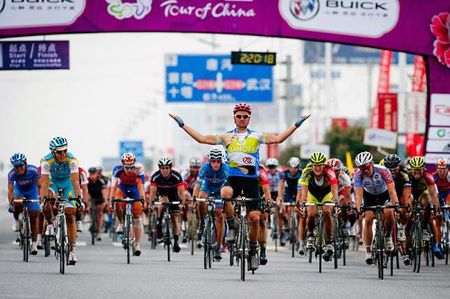 Alexander Serebryakov (Team Type 1-Sanofi) sprints to his second stage win at the Tour of China.