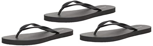 Amazon Essentials Women's Flip Flops, Pack of 3, Black, 9