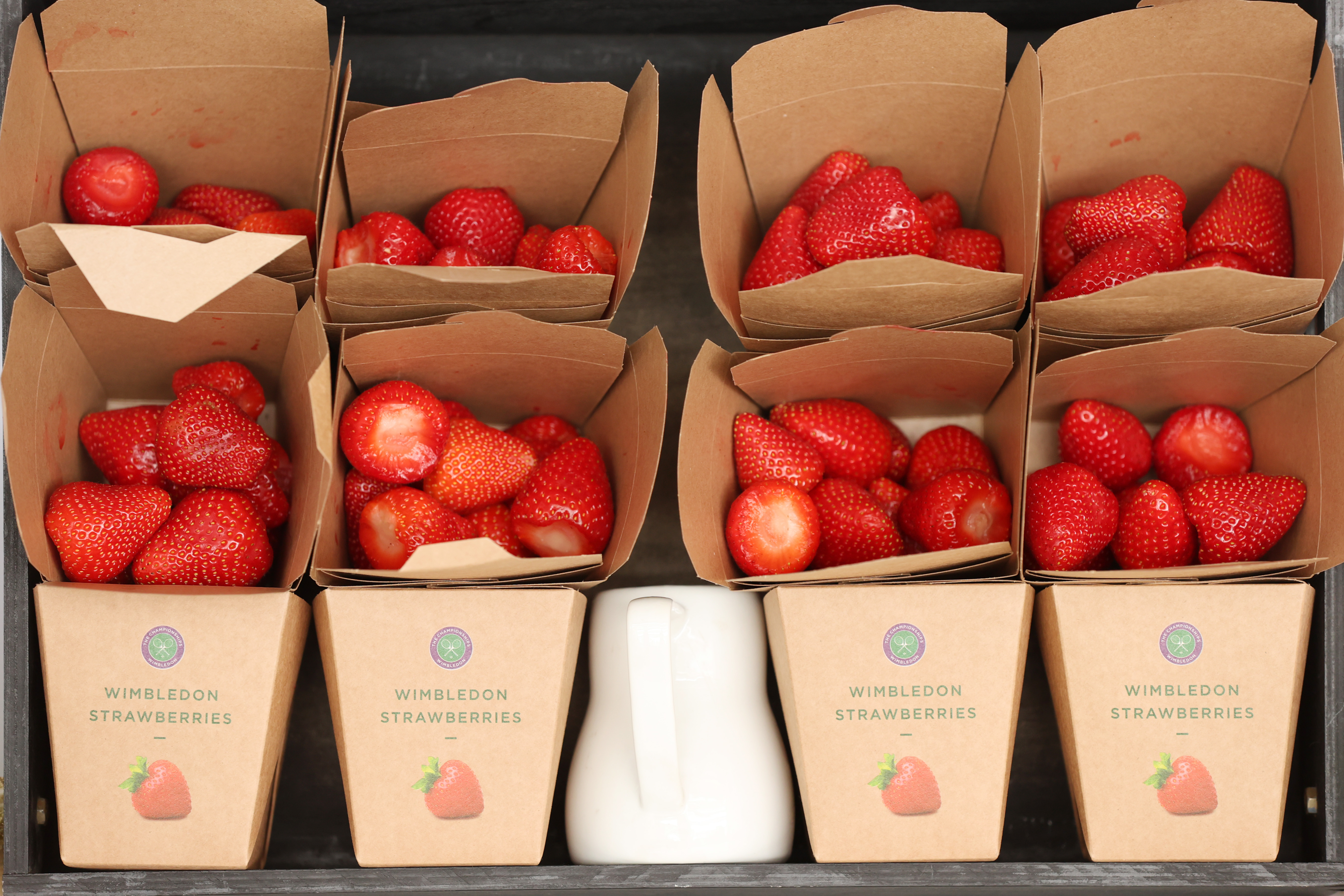 Boxes of strawberries