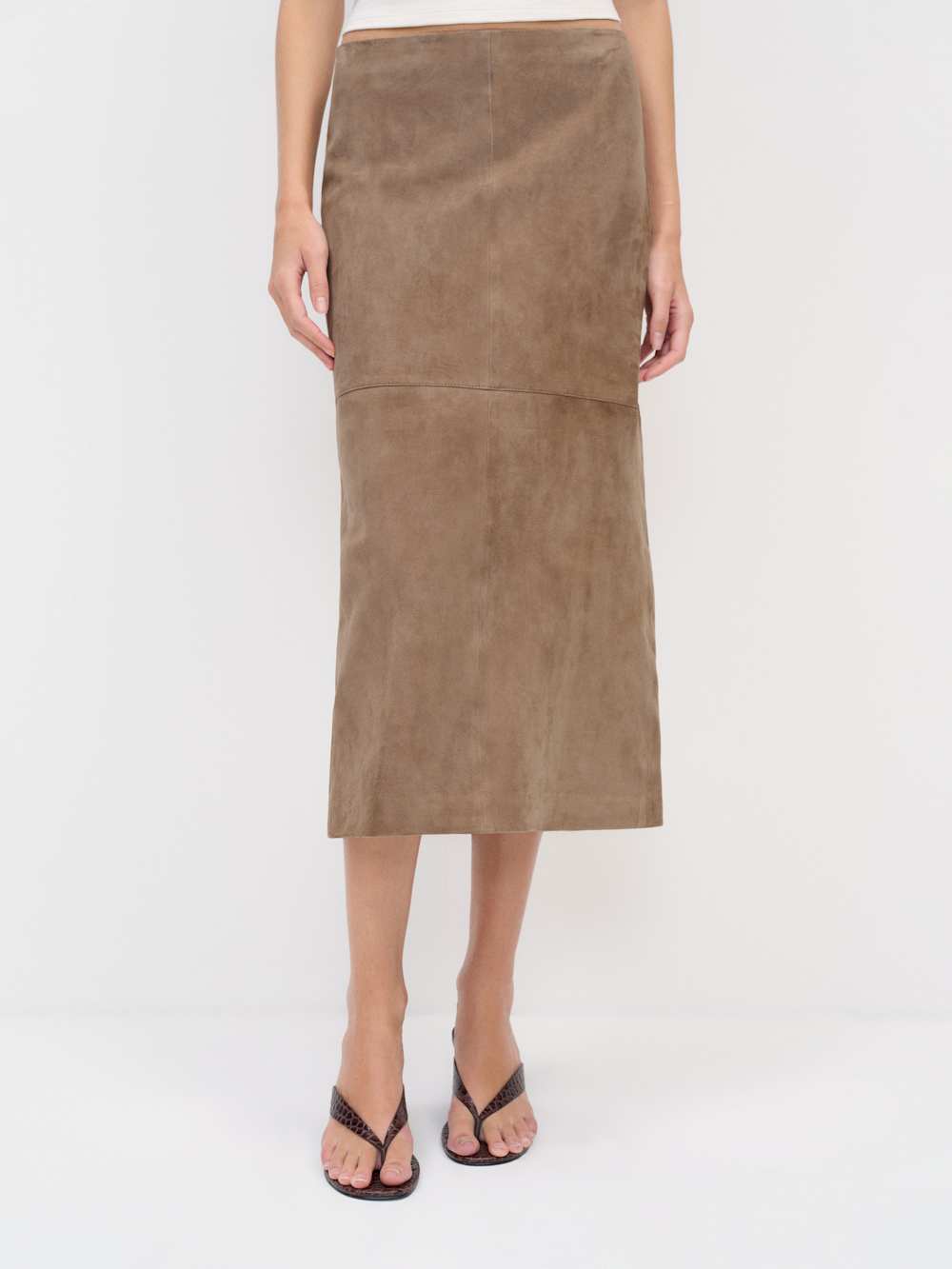 Veda Cole Low Waist Leather Maxi Skirt
