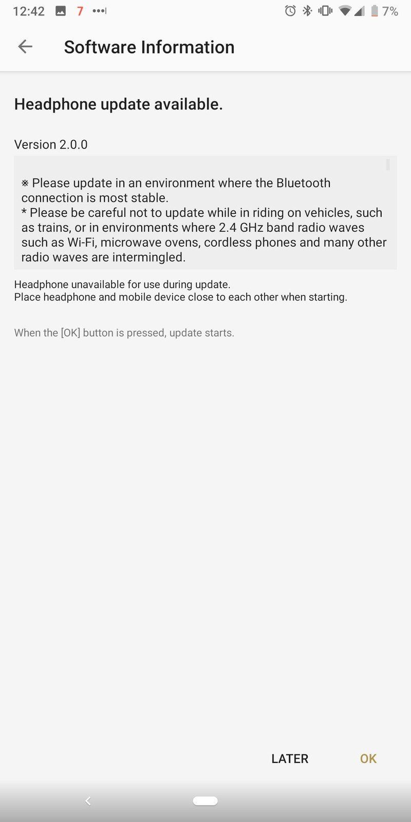How to update the firmware on the Sony WH1000XM3 headphones Android