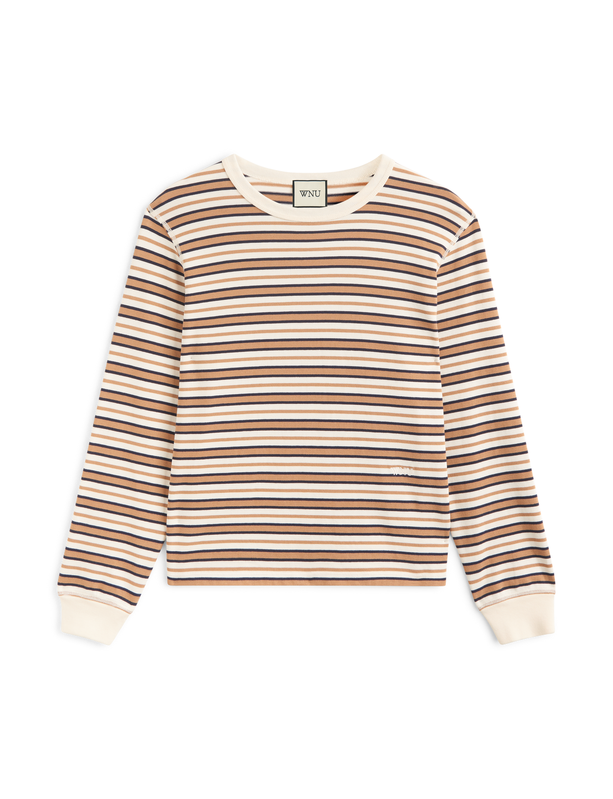 Bessette Top: Cotton Jersey, Brown and Ecru Stripe