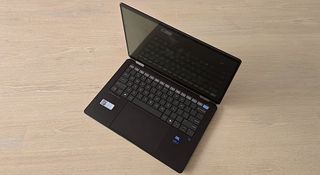 The HP OmniBook Ultra Flip from the top down