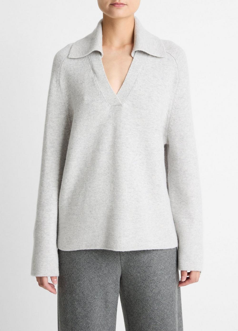 Vince Wool &amp;amp; Cashmere-Blend Oversized Polo Sweater