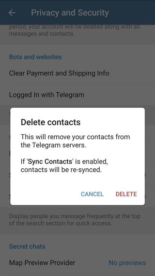 Telegram Confirm Delete Synced Contacts