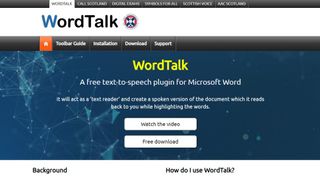 Website screenshot for WordTalk