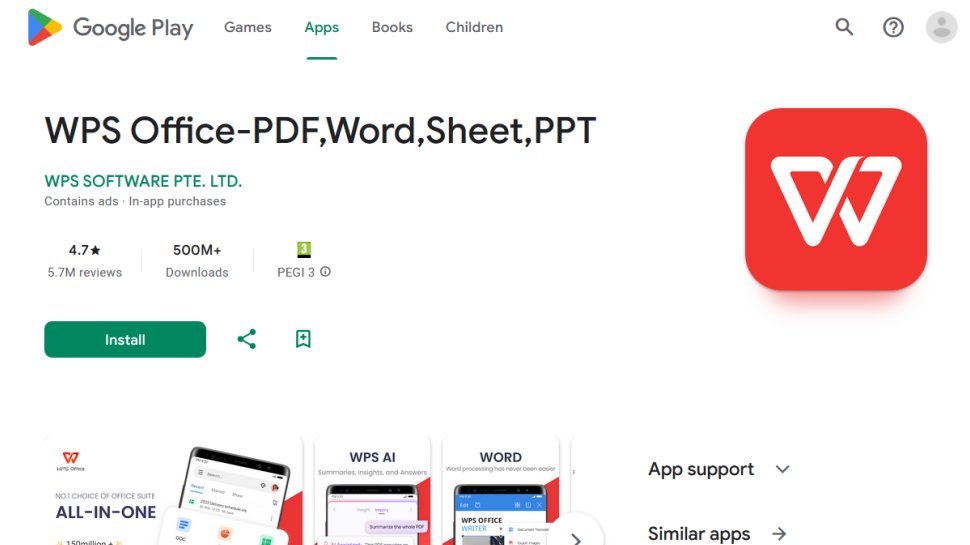 WPS Office website screenshot (August 2025).