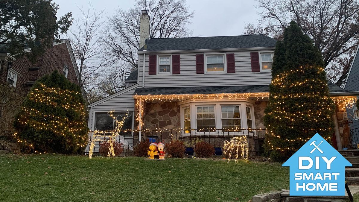 Smart home lit by xmas lights