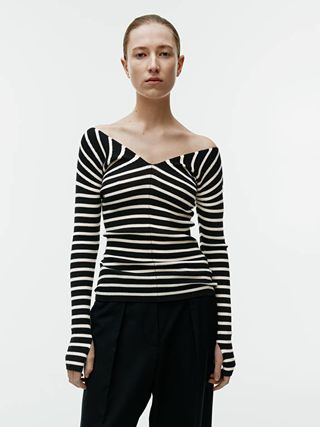 Sunray Stripe Jumper - White/black - Arket Gb