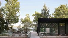 The Counter-Slope House, a lakeside retreat in Potton, by yh2 architecture