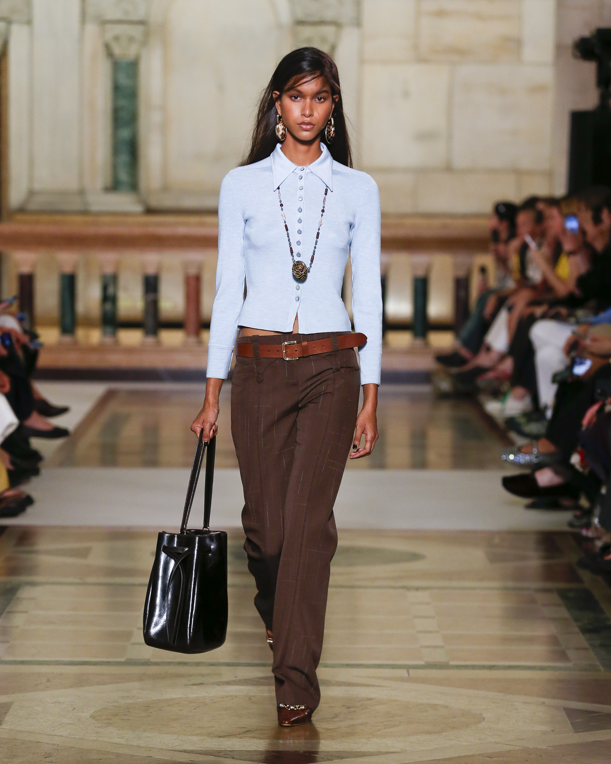 Tory Burch S/S 26 runway, collared knitwear