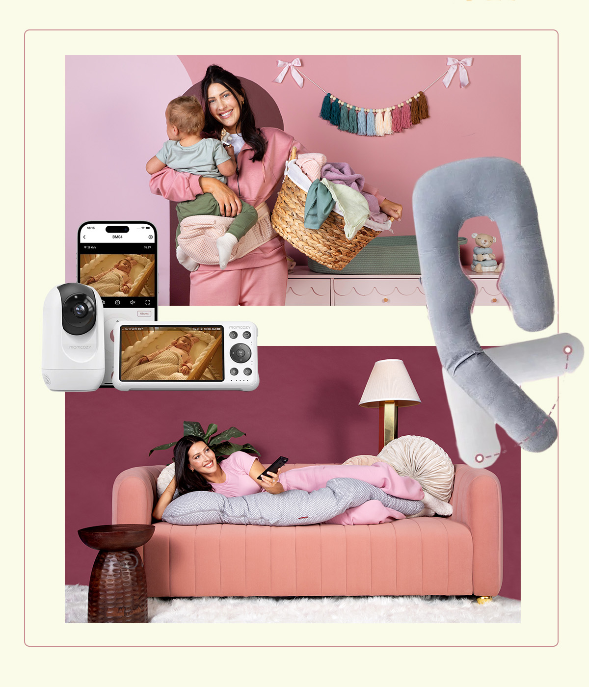 A collage of Momcozy imagery