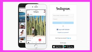 The Instagram login screen