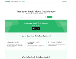 SnapSave video downloader for Facebook