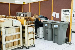 Carts containing documents sit organized at the IRS Processing Facility on September 06, 2024 in Austin, Texas. (Credit: Brandon Bell, Getty Images)