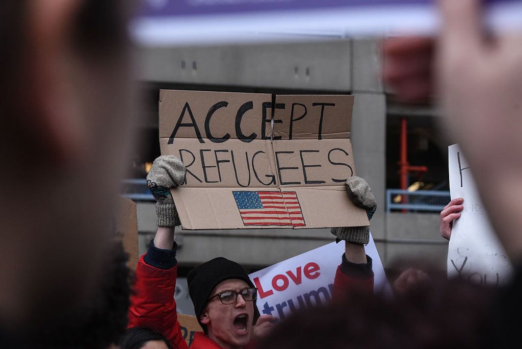 Protesters of President Trump&amp;#039;s immigration order at JFK airport