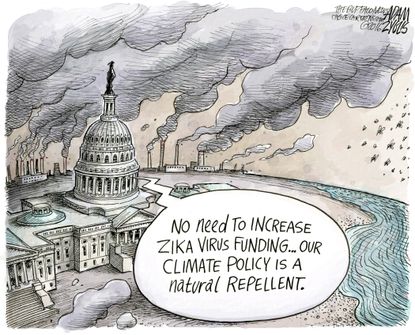 Political Cartoon World Zika Washington Climate Policy