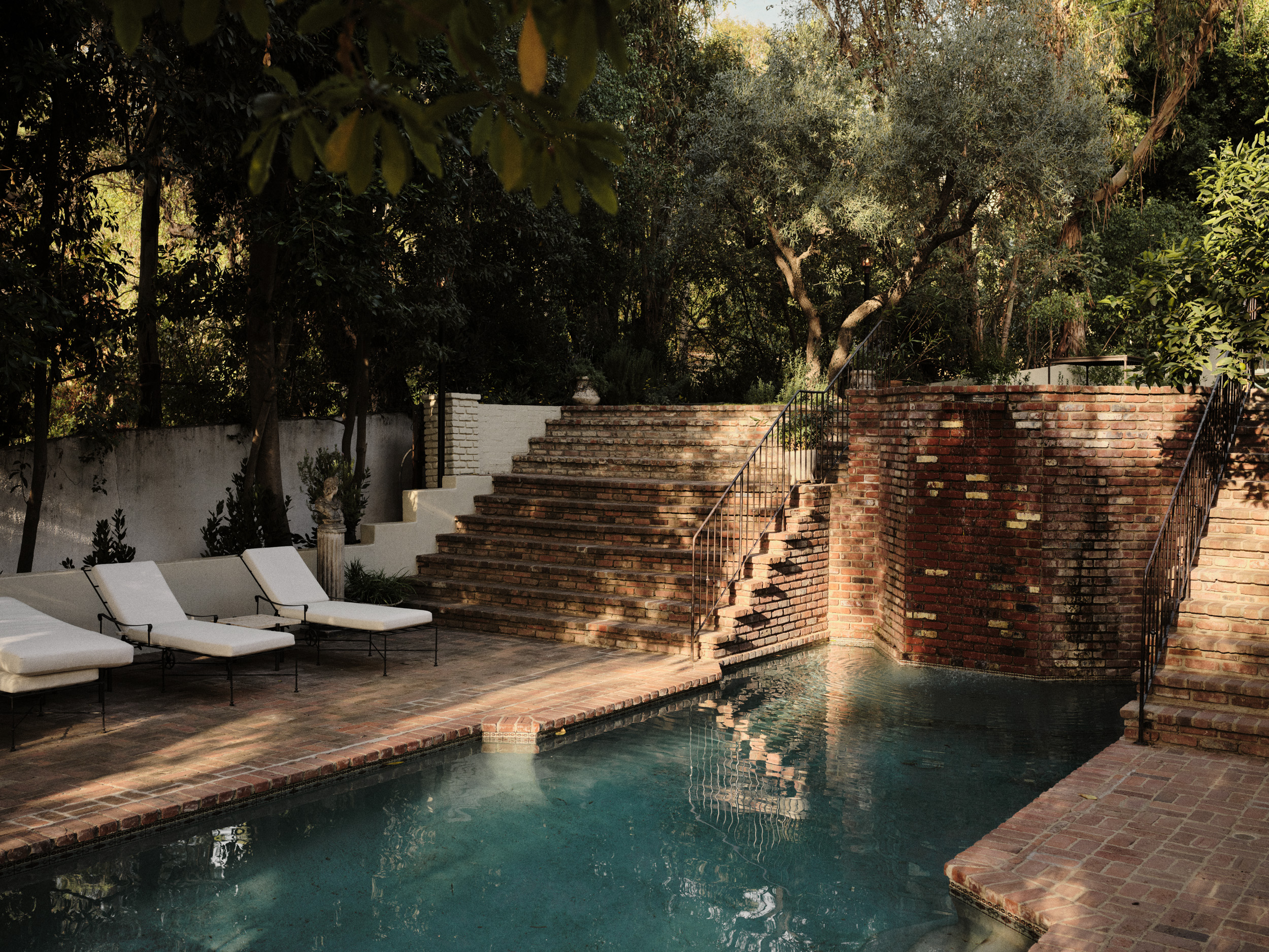 sun dappled interior of a Los Angeles villa