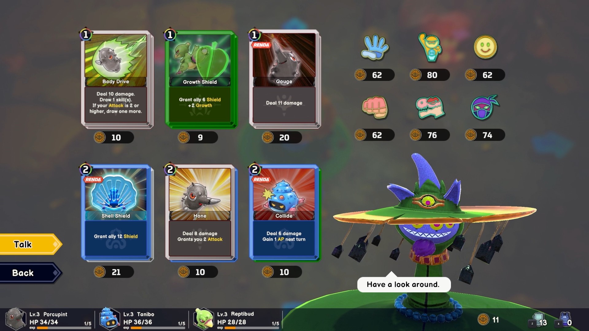 Browsing the card shop in Serial World