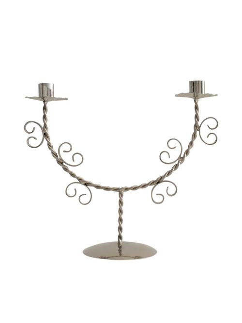 Twist Double-Arm Stainless-Steel Candlestick Holder