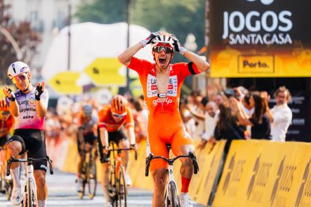 Rui Oliveira (UAE Team Emirates-XRG) sprints to victory on stage 10 of Volta a Portugal