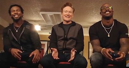 Conan OBrien plays "Doom" with NFL stars