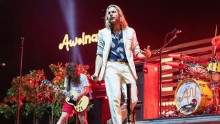 Aaron Bruno of AWOLNATION performs on stage during the Twenty One Pilots Bandito tour at Tacoma Dome on November 16, 2018 in Tacoma, Washington.