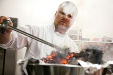 Chef Christoffer Hruskova is cooking