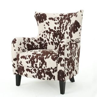 Noble House Siena Classic Milk Cow Velvet Club Chair, Beige