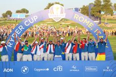 Europe lift the Ryder Cup trophy in Rome